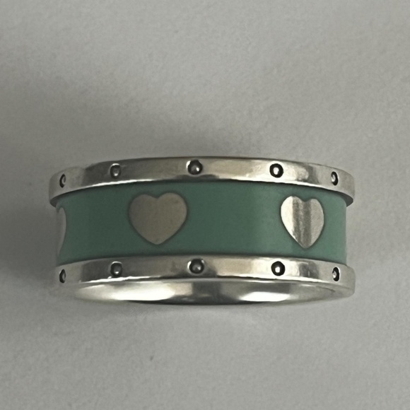 Tiffany & Co. Enamel Heart Band - Picture 1 of 6